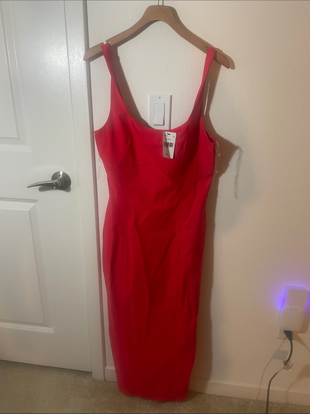 Francesca's Collections Red Sleeveless Midi Dress